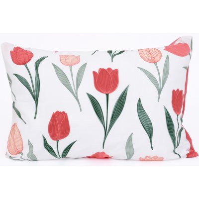 MKLuzkoviny.cz bavlna Renforcé Květy tulipánů červené 40 x 60 cm – Zbozi.Blesk.cz