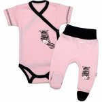 Baby Nellys 2-dílná sada body kr. rukáv + polodupačky růžová Baby Little Star – Zboží Dáma