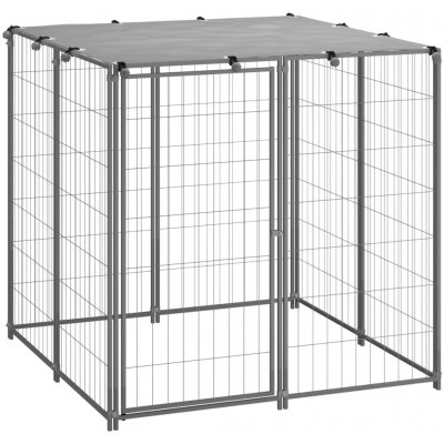 vidaXL Psí kotec stříbrný 110 x 110 x 110 cm ocel – Zboží Dáma