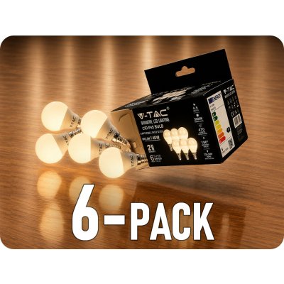 V-TAC LED žárovka E14, 4.5W, 470lm, P45, 180°, balení 6ks – Zboží Živě