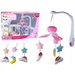 LEANToys Dětský kolotoč nad postýlku Sky Pink s mráčky – Zboží Dáma