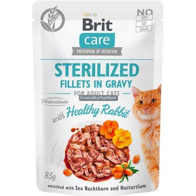 Brit Care Cat Fillets in Gravy Sterilized Healthy Rabbit 85 g – Hledejceny.cz