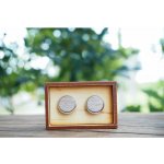 Wood Style manžetové knoflíčky šedé hedvábí – Zboží Dáma