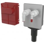 Alcadrain Pračkový sifon podomítkový pro 2 spotřebiče, nerez APS6 – Zboží Dáma