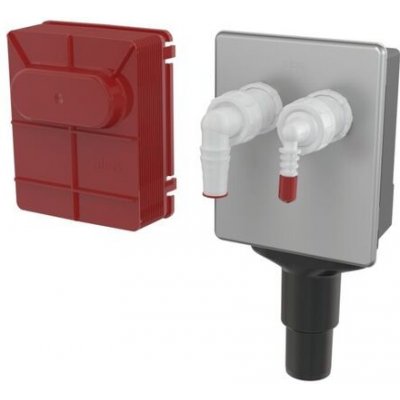 Alcadrain Pračkový sifon podomítkový pro 2 spotřebiče, nerez APS6 – Zboží Dáma