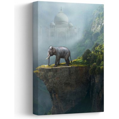 Obraz - Slůně na vrcholku Taj Mahal, jednodílný 20x30 cm – Hledejceny.cz