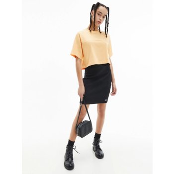 Calvin Klein Jeans dámská sukně Slub Rib Mini Skirt černá