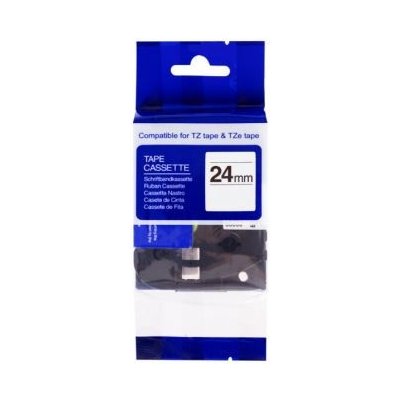 Kompatibilní páska s BROTHER TZe-555 24mm bílý tisk/modrý podklad (PLTB59) – Zboží Mobilmania
