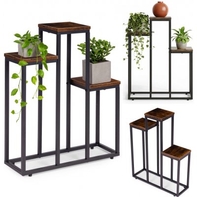 MODERNHOME Stojan na květiny EVELIN 67 x 52 cm hnědý/černý – Zboží Dáma