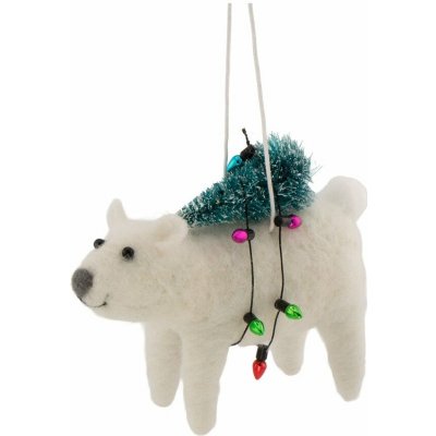 Sass & Belle Polar Bear with Christmas Lights vánoční ozdoba bílá – Hledejceny.cz