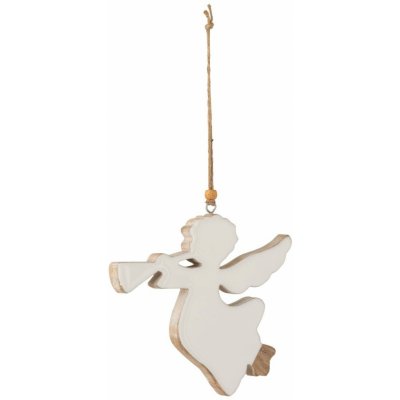 Závěsný dřevěný andílek s trumpetou 15*1,5*32cm J-Line by Jolipa – Hledejceny.cz