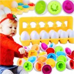 FunPlay 5966 Vzdělávací skládačka vajíčka tvary a barvy 12 ks – Sleviste.cz