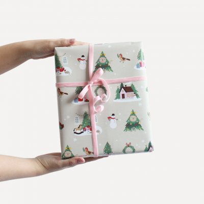 Bella Rose Vánoční balicí papír Christmas – 5 m, béžová barva, krémová barva, papír – Zboží Mobilmania