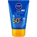 Nivea Sun Kids Protect & Care SPF50 5v1 mléko na opalování 50 ml – Zboží Dáma