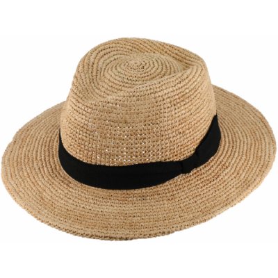 Fedora Raffia slaměný béžový klobouk Bestseller – Zboží Dáma