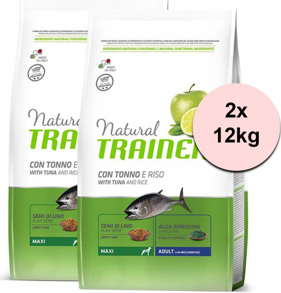 Trainer Natural Adult Maxi hovězí a rýže 2 x 12 kg