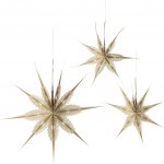 Bloomingville Vánoční dekorace Ilo Stars – set 3 ks, přírodní barva, papír – Hledejceny.cz