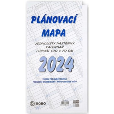 Plánovací roční mapa B1 skládaná nástěnný 2024 – Zboží Mobilmania