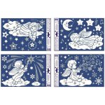 Anděl Okenní fólie bílá andílci na mráčku s glitry 27 x 20 cm – Hledejceny.cz