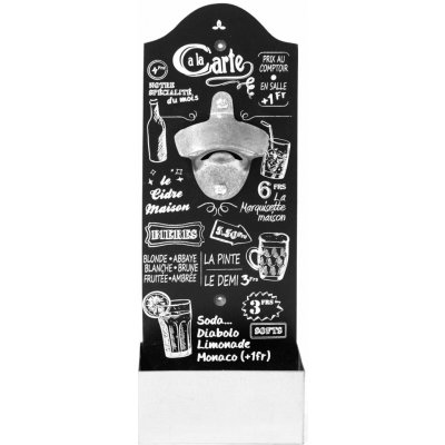 CMP KV7099 Nástěnný otvírák na lahve s odkapovou miskou, černý – Hledejceny.cz