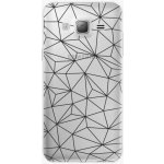 Pouzdro iSaprio Abstract Triangles 03 Samsung Galaxy J3 2016 černé – Zboží Mobilmania