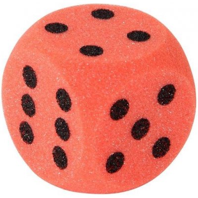 Velká hrací kostka z pěnové hmoty 7 cm červená