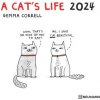 Kalendář A Cat's Life Wand Broschüren 30x30 30x60 geöffnet Katzen Cartoon 2024