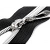 Zip Spirálový zip se stříbrnými zoubky šíře 7 mm délka 80 cm 322 černá