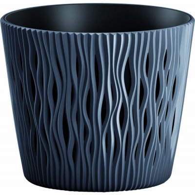 Prosperplast Květináč s vkladem SANDY ROUND antracit 15,8 cm – Sleviste.cz