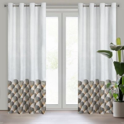 Takoy DESIGN 91 Sametový závěs GINA s potiskem vějířů-HF-387294 | 140 x 250 cm – Hledejceny.cz