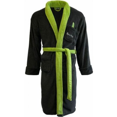 CurePink: pánský fleece župan Rick & Morty: Logo – Zboží Mobilmania