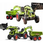 Falk šlapací traktor 2070W Claas backhoe s přední a zadní lžící a přívěsem – Zbozi.Blesk.cz