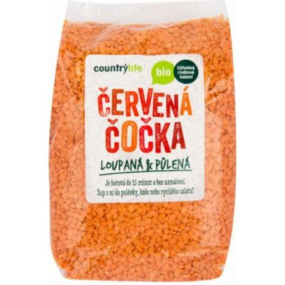Country Life Čočka červená půlená Bio 1 kg – Zbozi.Blesk.cz