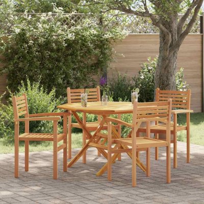 OMAXI 938060 Židle 4 pcs Hnědá 56 x 55 x 90,5 cm Pevné teakové dřevo – Hledejceny.cz