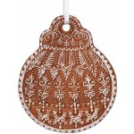 Clayre & Eef Hnědá vánoční závěsná dekorace perníková koule 8*2*10 cm – Hledejceny.cz