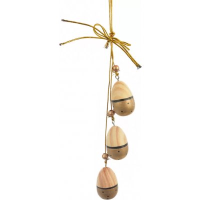 Vajíčko dřevo závěs hnědé 3 ks 4x4x32 cm – Hledejceny.cz