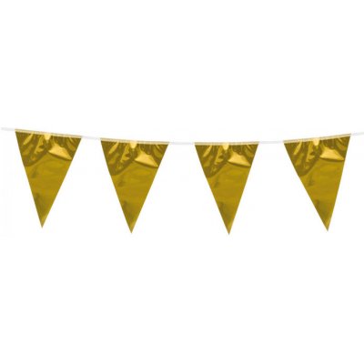 Girlanda praporky zlaté 3m – Zboží Mobilmania