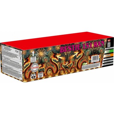 Ohňostroj baterie výmetlic BESTIE 151 ran multikaliber 6x1 K15125 – Zboží Mobilmania