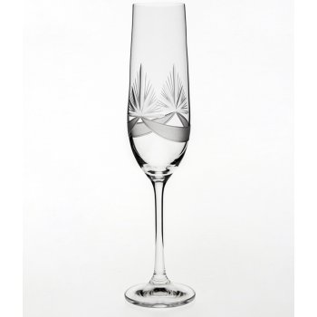 Bohemia Crystal broušené skleničky na sekt Viola Půlměsíc 6 x 190 ml