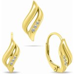 Brilio Silver Nádherný pozlacený set šperků se zirkony SET292Y (náušnice, přívěsek) – Zboží Dáma