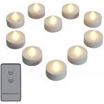 Monzana LED čajové svíčky 10 ks teplá bílá dálkové ovládání 103236 – Hledejceny.cz