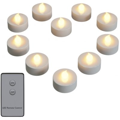 Monzana LED čajové svíčky 10 ks teplá bílá dálkové ovládání 103236 – Hledejceny.cz