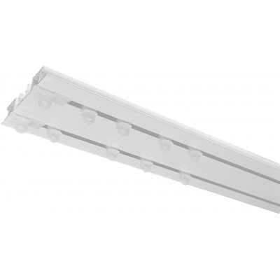 KovovégarnýžeCZ Kolejnice Valencia bílá lesklá 251-300cm, nacvakávací jezdec s háčkem – Zboží Mobilmania