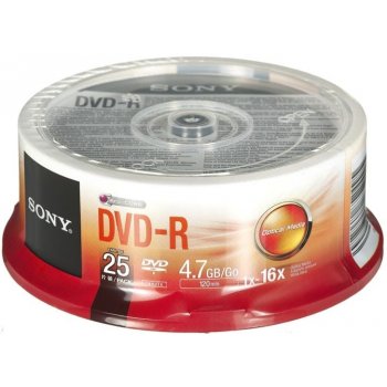 Sony DVD-R 4,7GB 16x, cakebox, 25ks (25DMR47SP)