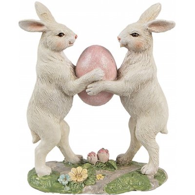 Clayre & Eef Béžová dekorace králíci s vajíčkem 11*5*13 cm – Hledejceny.cz
