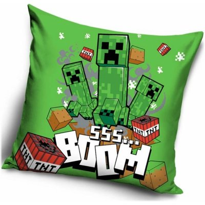 Carbotex Velurový polštář Minecraft motiv Creeper Boom 40x40 – Hledejceny.cz