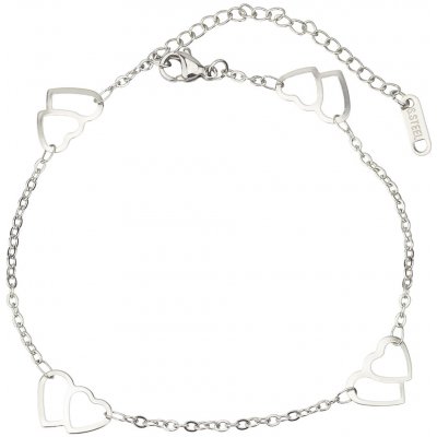 Linda's Jewelry Náramek na nohu dvojitá srdce chirurgická ocel INR134 – Zboží Dáma Linda's Jewelry Náramek na nohu dvojitá srdce chirurgická ocel INR134 – Zboží Dáma