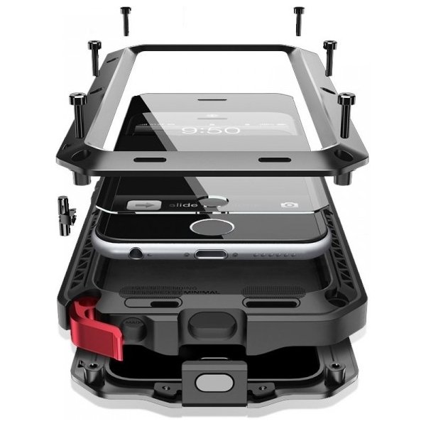 Pouzdro a kryt na mobilní telefon Pouzdro SES EXTRÉMNĚ odolné hliníkovo-silikonové Apple iPhone 8 - černé