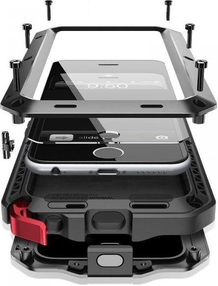 Pouzdro SES EXTRÉMNĚ odolné hliníkovo-silikonové Apple iPhone 8 - černé