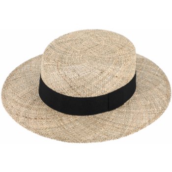 Fiebig Headwear since 1903 Letní slaměný boater klobouk žirarďák s širší krempou Canotier
